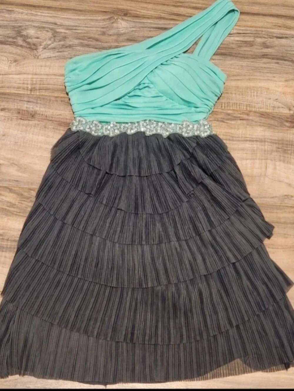 Dress Sz 3 Prom Formal Coctail Short Layered One Shoulder Jodi kristopher